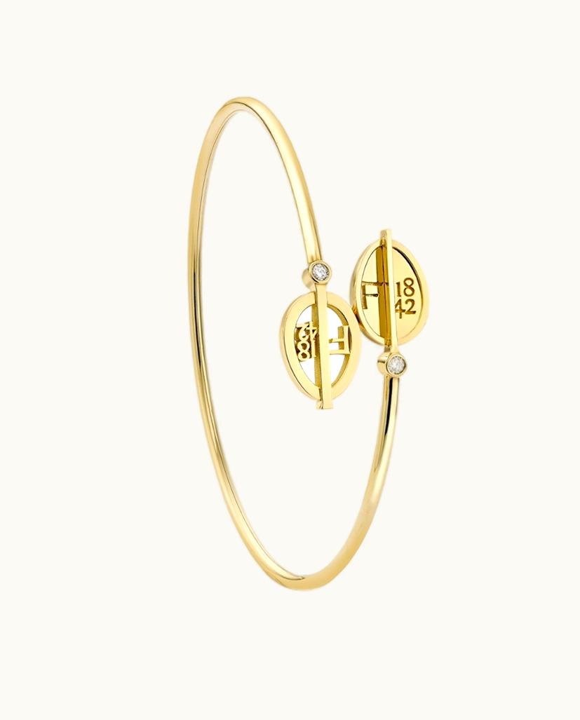 Faberge Faberge Fabergé 1842 Yellow Gold Diamond Egg Crossover Bracelet