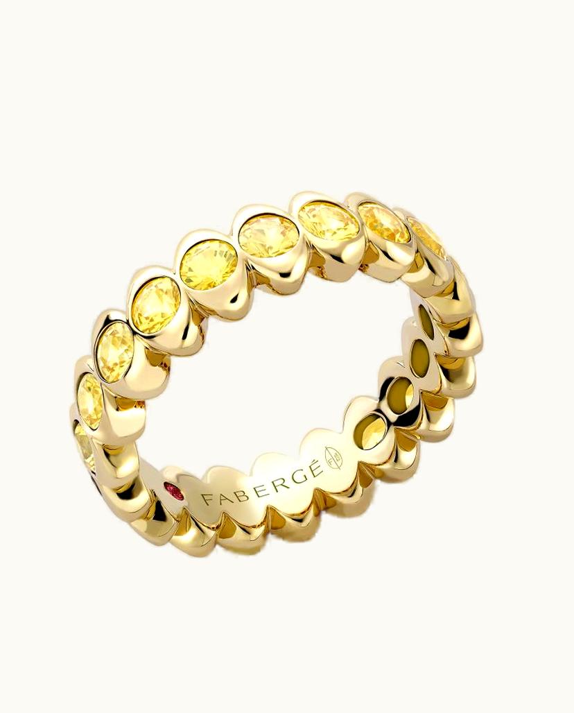 Faberge Faberge Colours Of Love Cosmic Curve Yellow Gold Yellow Sapphire Eternity Ring