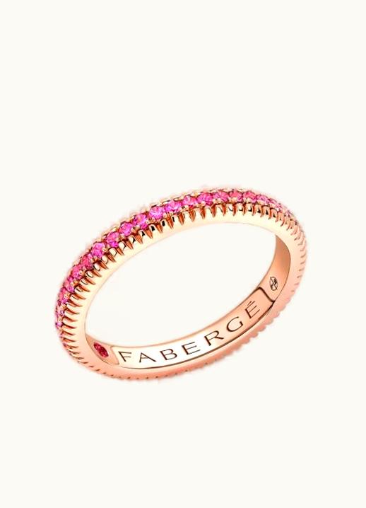 Faberge Faberge Colours Of Love Cosmic Curve Rose Gold Orange Sapphire Eternity Ring