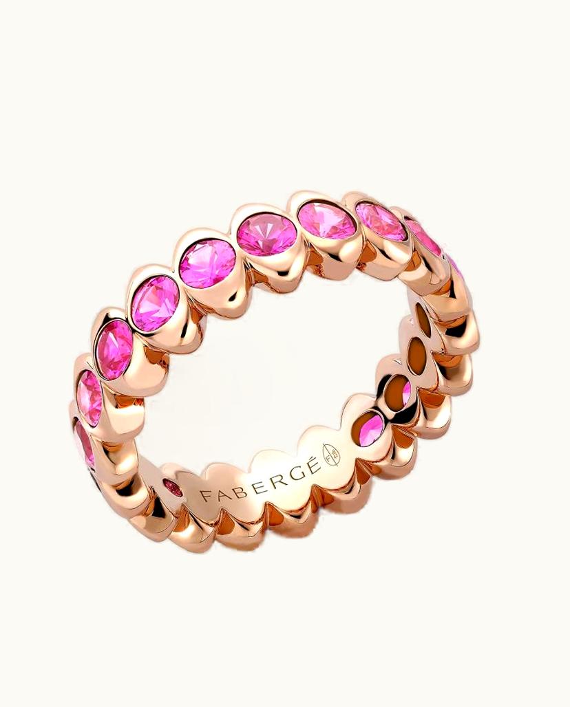 Faberge Faberge Colours Of Love Cosmic Curve Rose Gold Pink Sapphire Eternity Ring