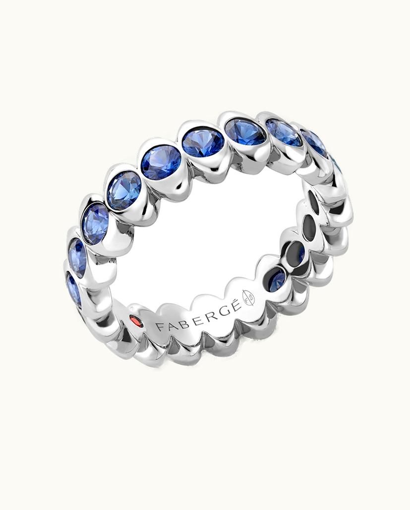 Faberge Faberge Colours Of Love Cosmic Curve White Gold Blue Sapphire Eternity Ring