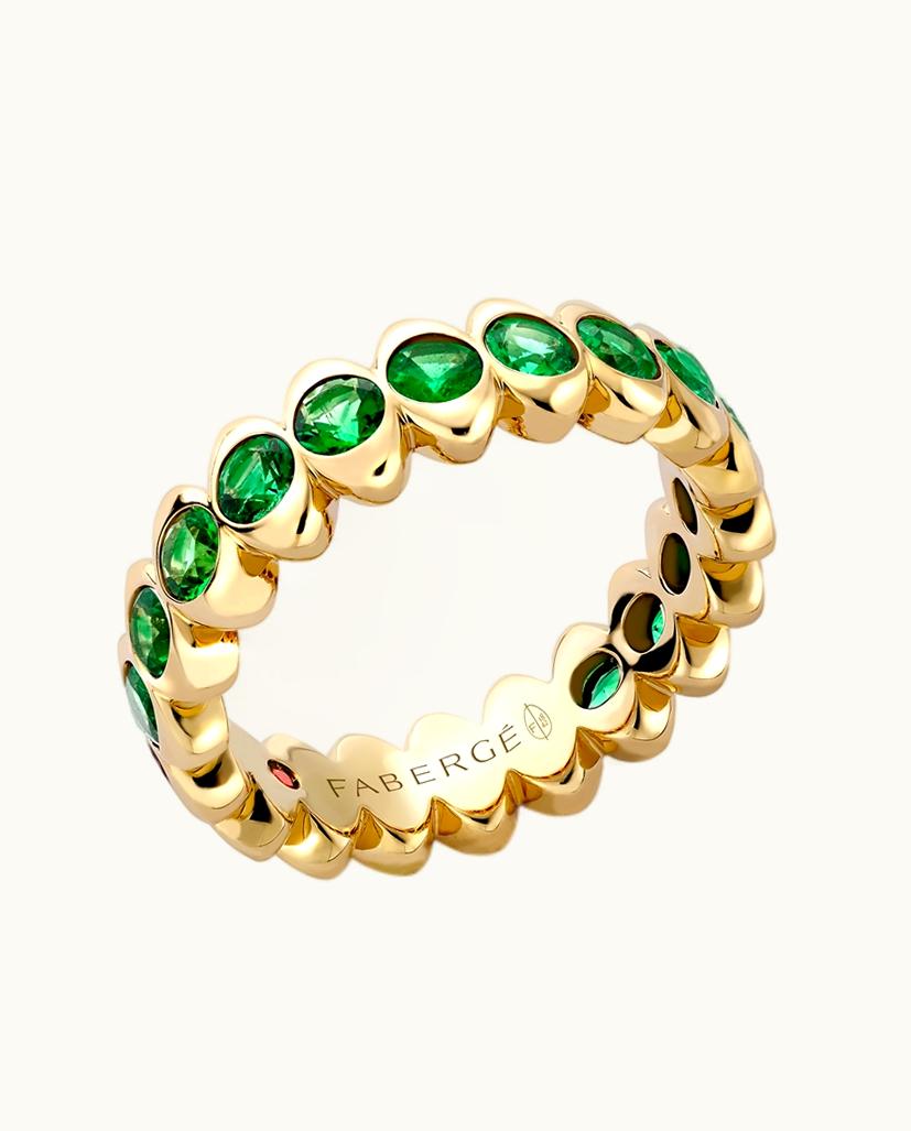 Faberge Faberge Colours Of Love Cosmic Curve Yellow Gold Emerald Eternity Ring
