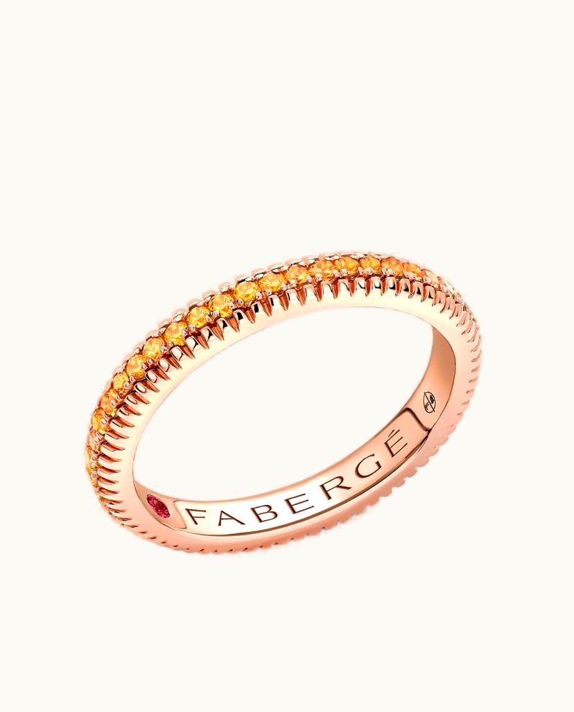 Faberge Faberge Colours Of Love Rose Gold & Orange Sapphire Fluted Eternity Ring