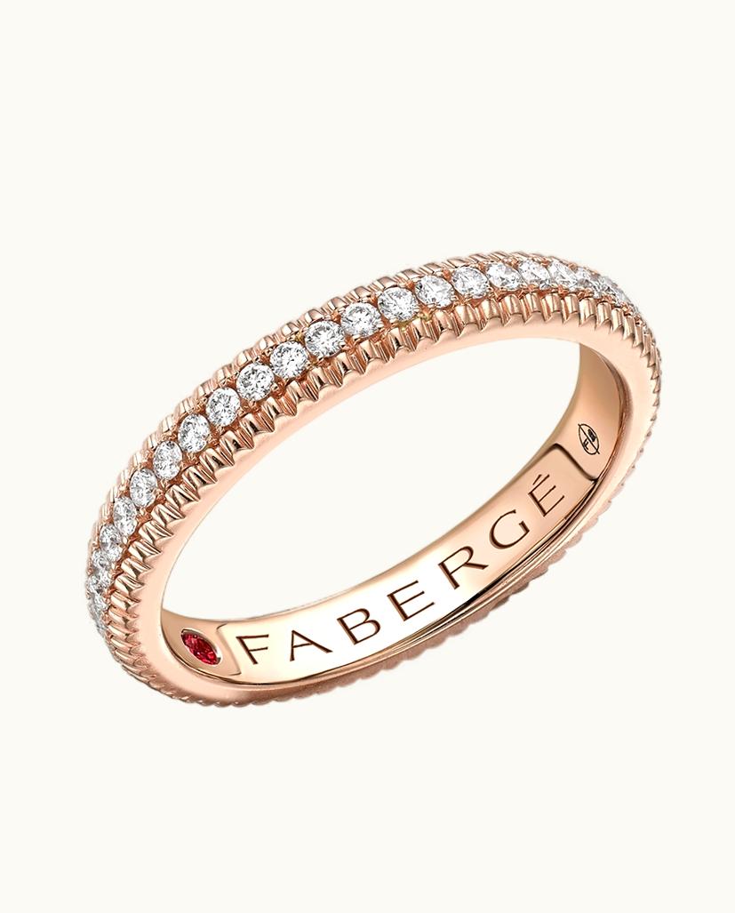 Faberge Faberge Colours Of Love Rose Gold Diamond Fluted Eternity Ring
