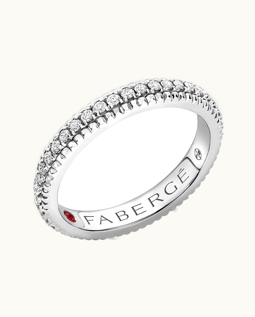 Faberge Faberge Colours Of Love White Gold Diamond Fluted Eternity Ring