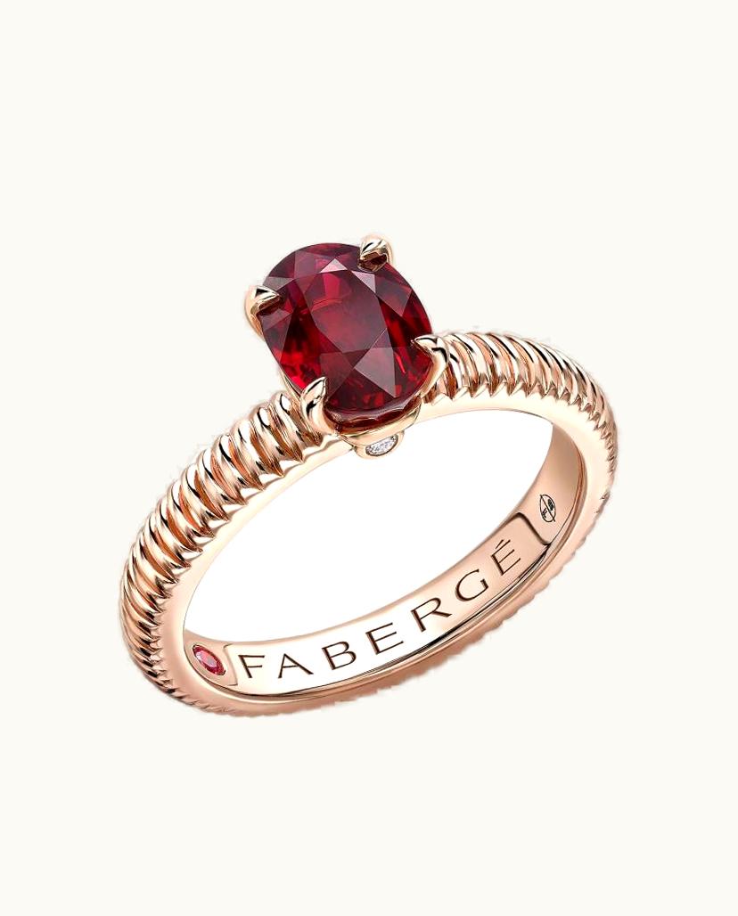Faberge Faberge Colours Of Love Rose Gold Ruby Fluted Eternity Ring
