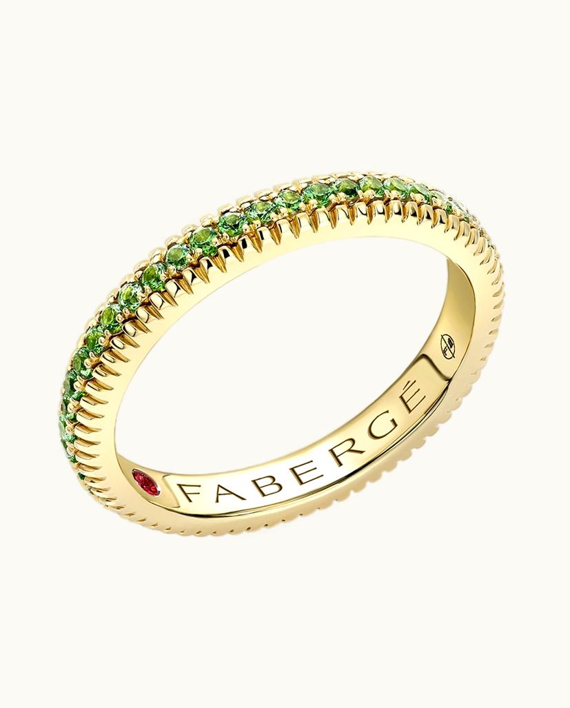 Faberge Faberge Colours Of Love Yellow Gold Tsavorite Fluted Eternity Ring