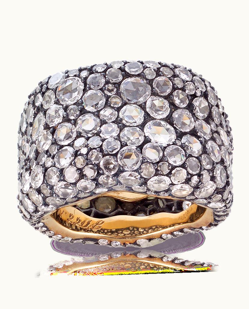 Faberge Faberge Frédéric Zaavy Blanc Pur Gold Diamond Encrusted Grande Ring