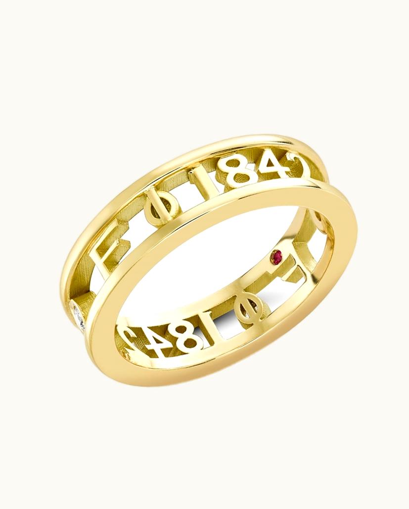 Faberge Faberge Fabergé 1842 Yellow Gold & Diamond Signature Ring