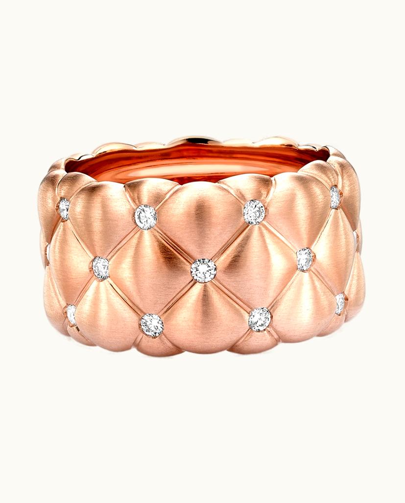 Faberge Faberge Treillage Brushed Rose Gold & Diamond Set Grande Ring