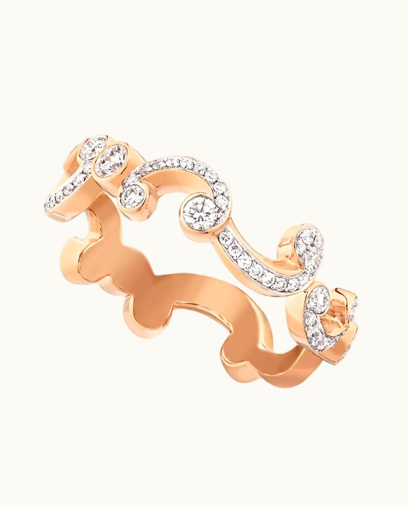 Faberge Faberge Fabergé Rococo Rose Gold & Diamond Petite Ring