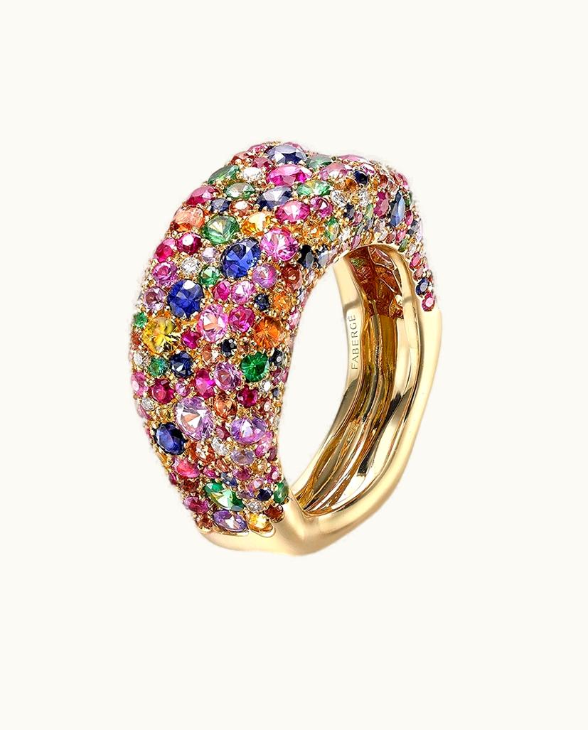 Faberge Faberge Emotion Yellow Gold Multicoloured Gemstone Petite Ring