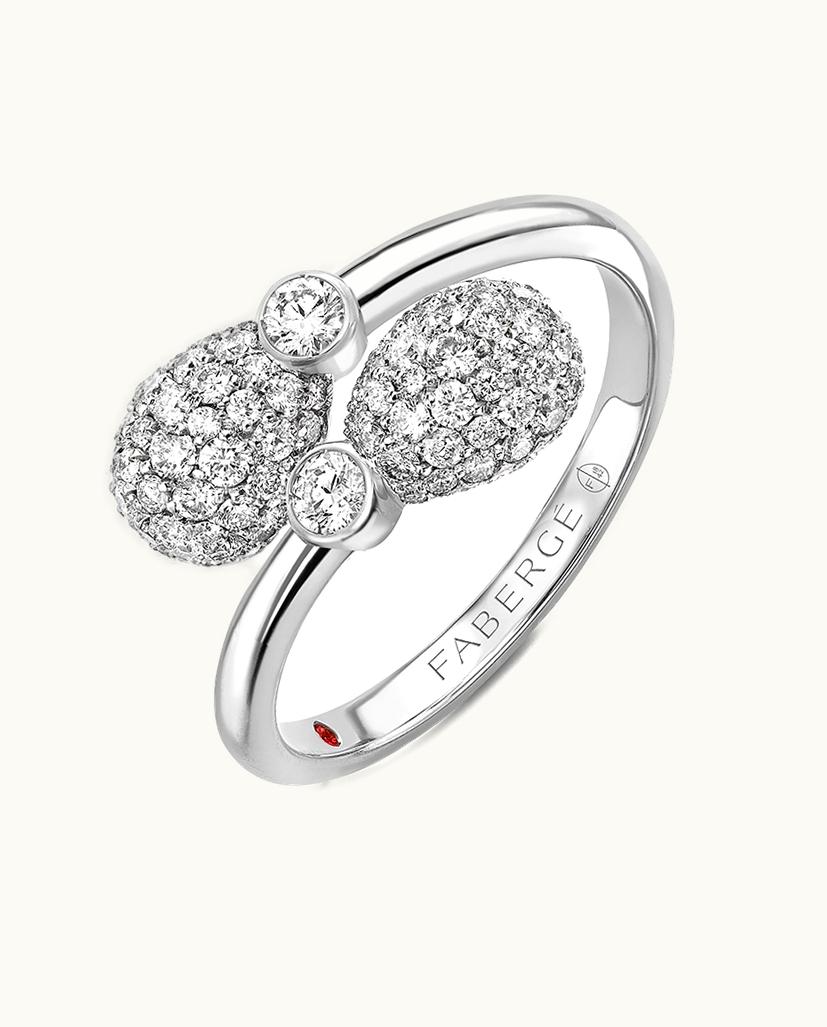 Faberge Faberge Emotion White Gold Diamond Crossover Ring