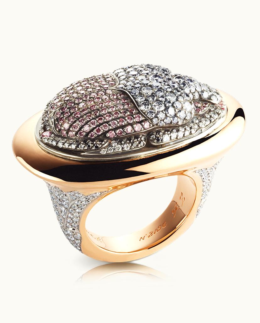 Faberge Faberge Frédéric Zaavy Scarab Beetle Rose Gold Diamond Ring