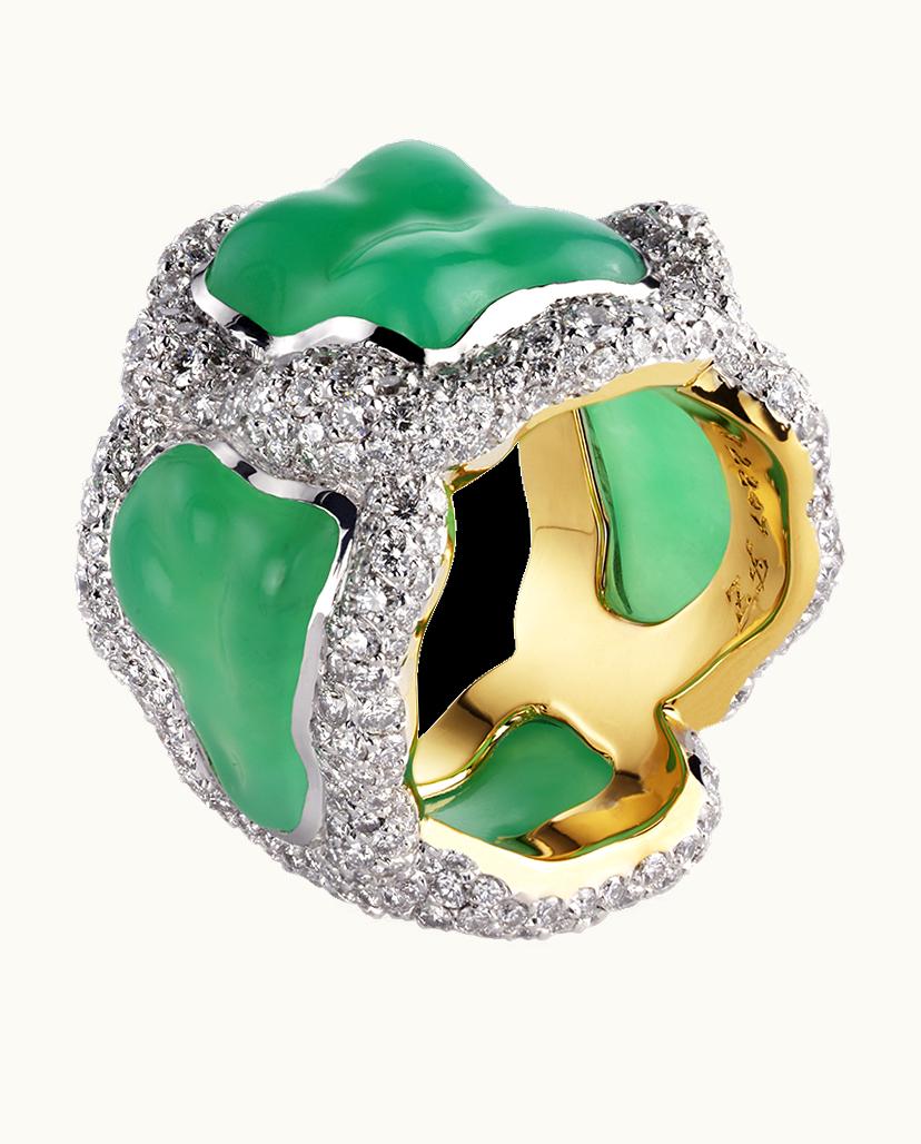 Faberge Faberge Frédéric Zaavy Katya Gold Diamond & Green Chrysoprase Ring