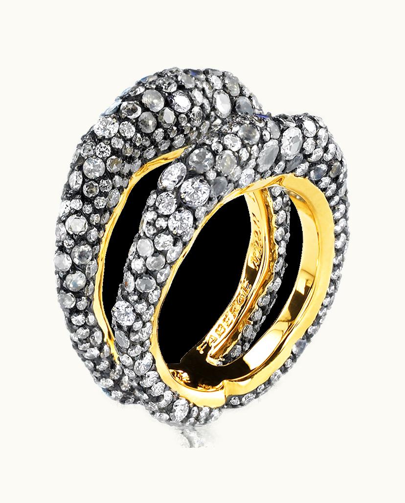 Faberge Faberge Frédéric Zaavy De Jour Yellow Gold & Silver Diamond Ring