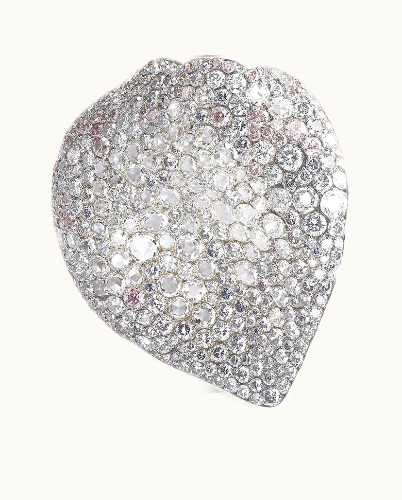 Faberge Faberge Frédéric Zaavy Rose Petal Yellow Gold & Silver Diamond Brooch