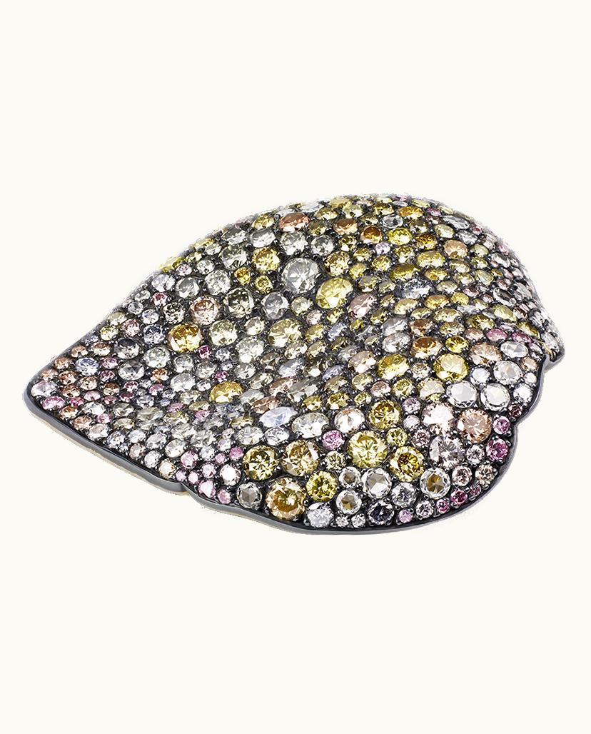 Faberge Faberge Frédéric Zaavy Dream Rose Petal Gold & Silver Diamond Brooch