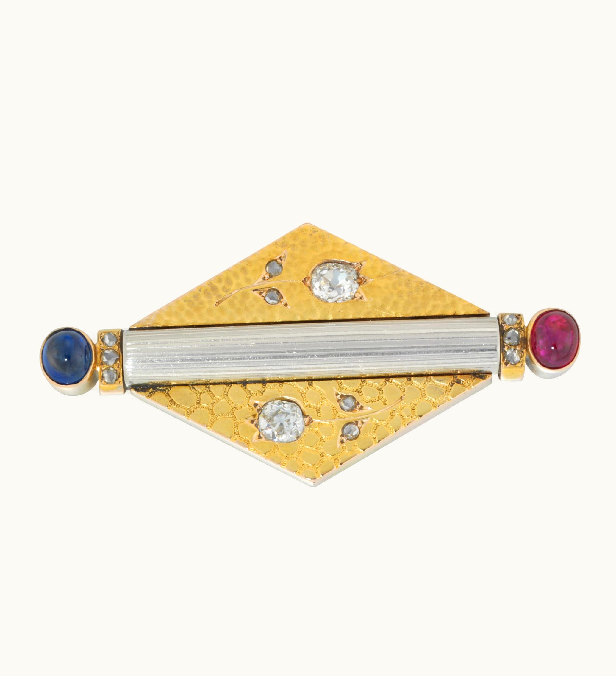 Faberge Faberge Frédéric Zaavy Love Rose Petal Gold & Silver Diamond Brooch