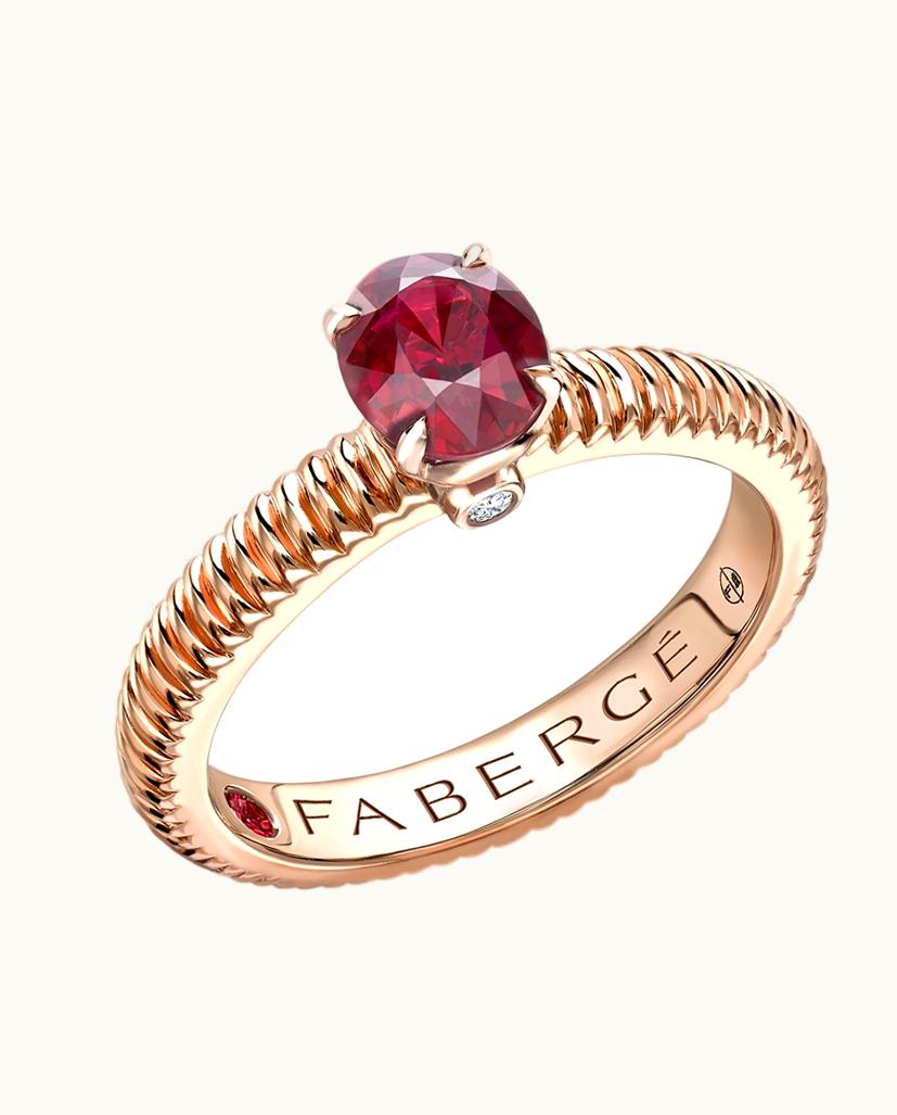 Faberge Faberge Colours Of Love Rose Gold Ruby Fluted Ring UZ0178802
