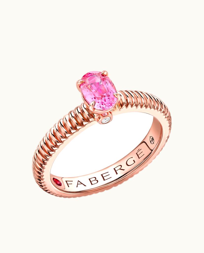 Faberge Faberge Colours Of Love Rose Gold Pink Sapphire Fluted Ring UZ0178811