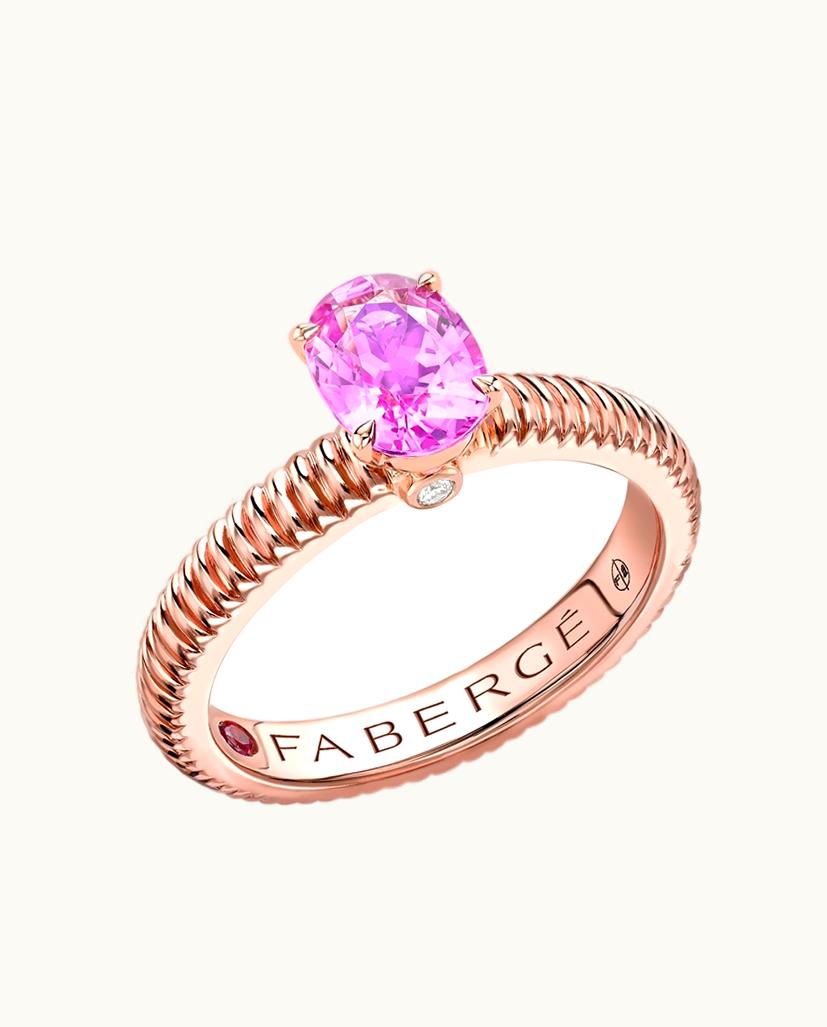 Faberge Faberge Colours Of Love Rose Gold Pink Sapphire Fluted Ring UZ0178812
