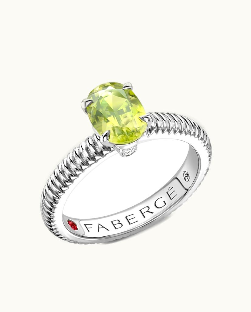 Faberge Faberge Colours Of Love Sterling Silver Peridot Fluted Ring