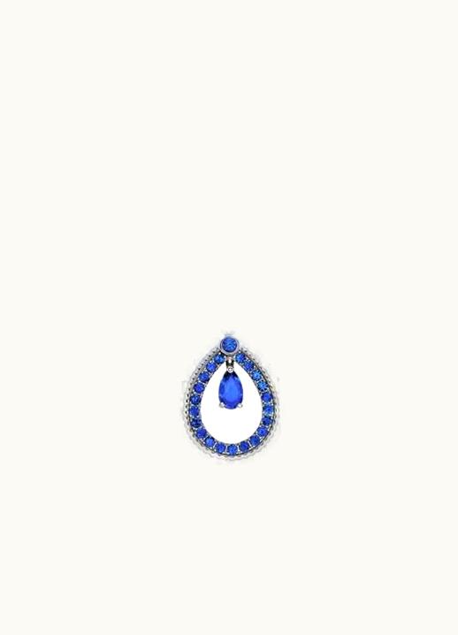 Faberge Faberge Colours Of Love White Gold Sapphire Fluted Teardrop Pendant With Sapphire Pave Surround