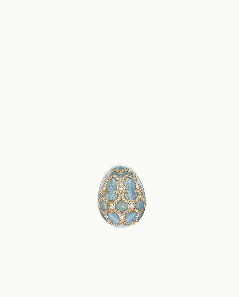 Faberge Faberge Heritage Yellow Gold Diamond & Turquoise Guilloché Enamel Grande Egg Pendant