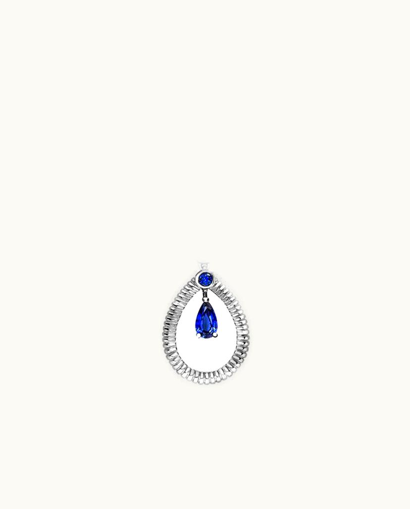 Faberge Faberge Colours Of Love White Gold Blue Sapphire Fluted Teardrop Pendant