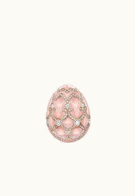 Faberge Faberge Heritage Rose Gold Diamond & Pink Guilloché Enamel Grande Egg Pendant