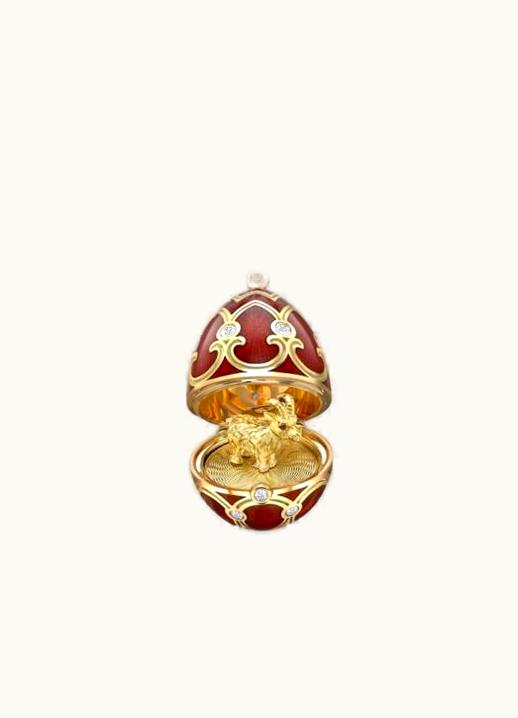 Faberge Faberge Heritage Yellow Gold Diamond & Red Guilloché Enamel Year Of The Snake Surprise Locket