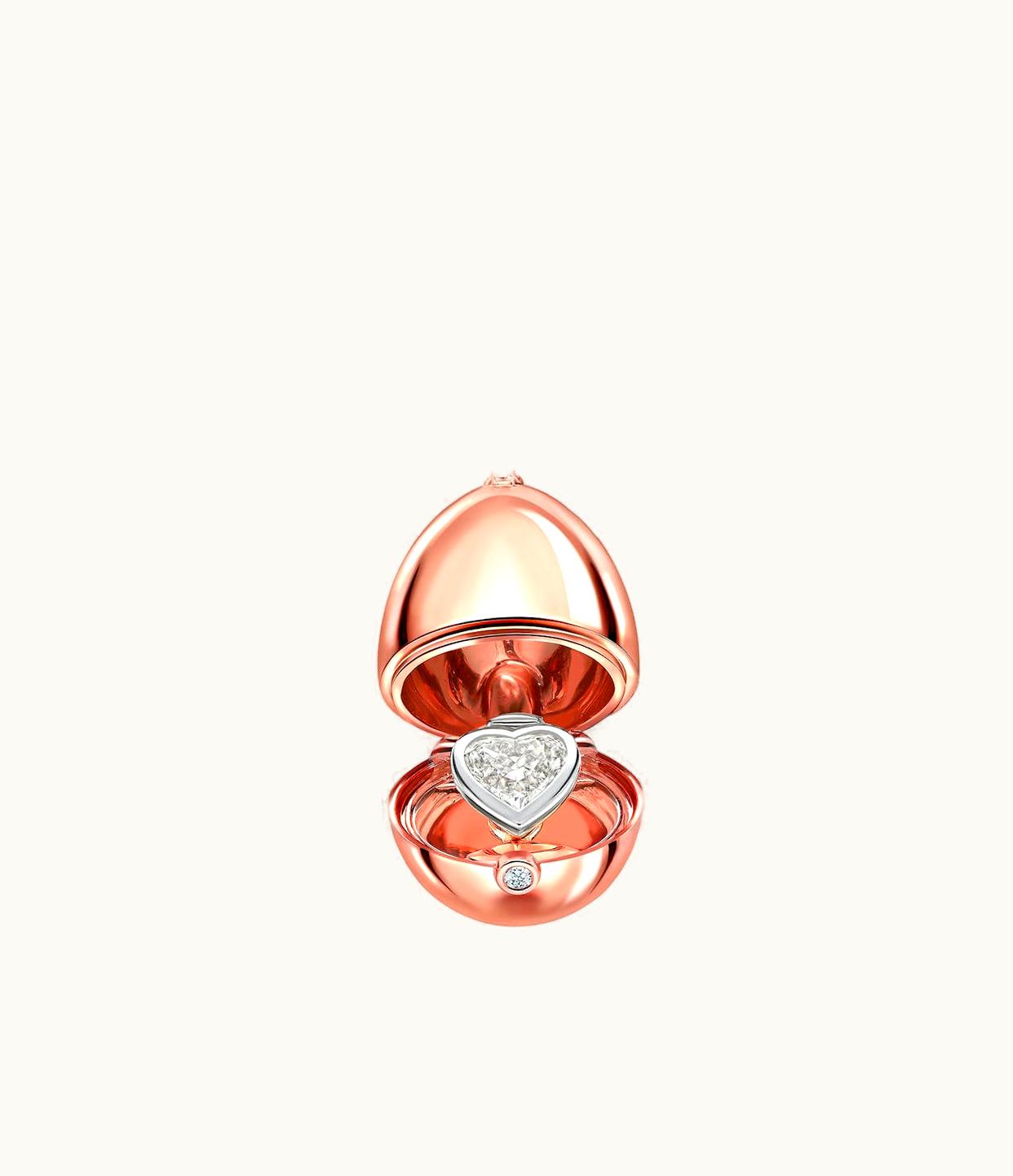 Faberge Faberge Fabergé Essence Rose Gold Diamond Heart Surprise Locket