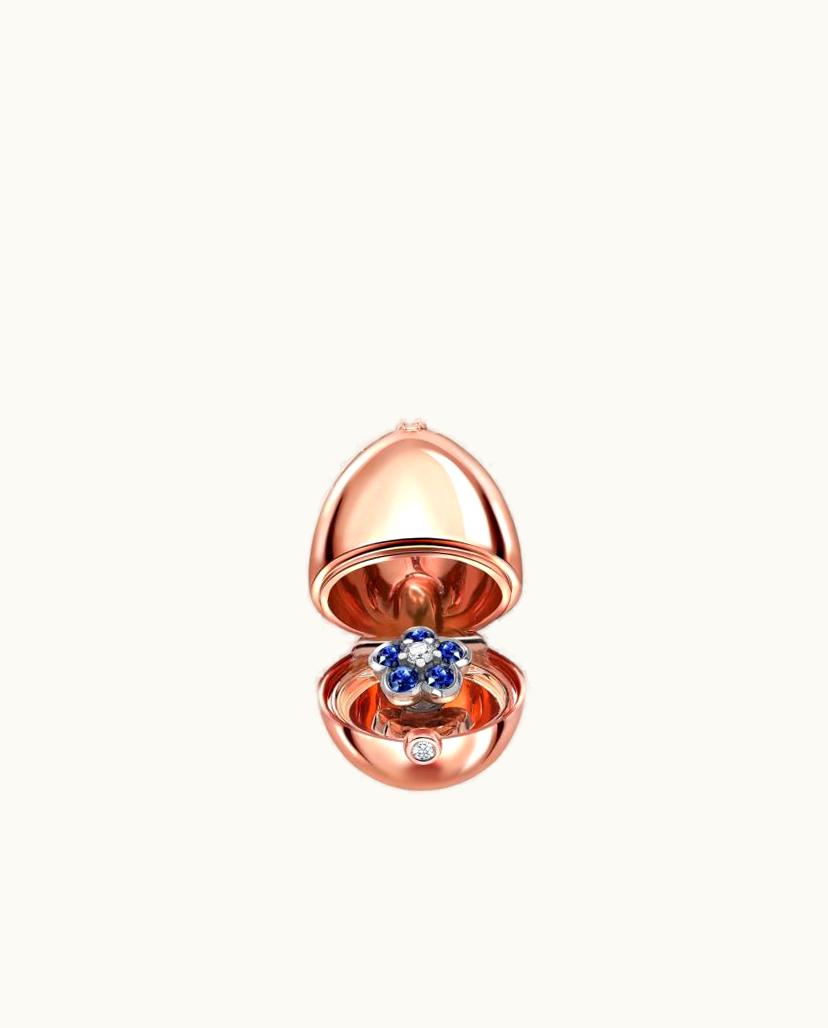 Faberge Faberge Fabergé Essence Rose Gold Blue Sapphire Forget Me Not Surprise Locket