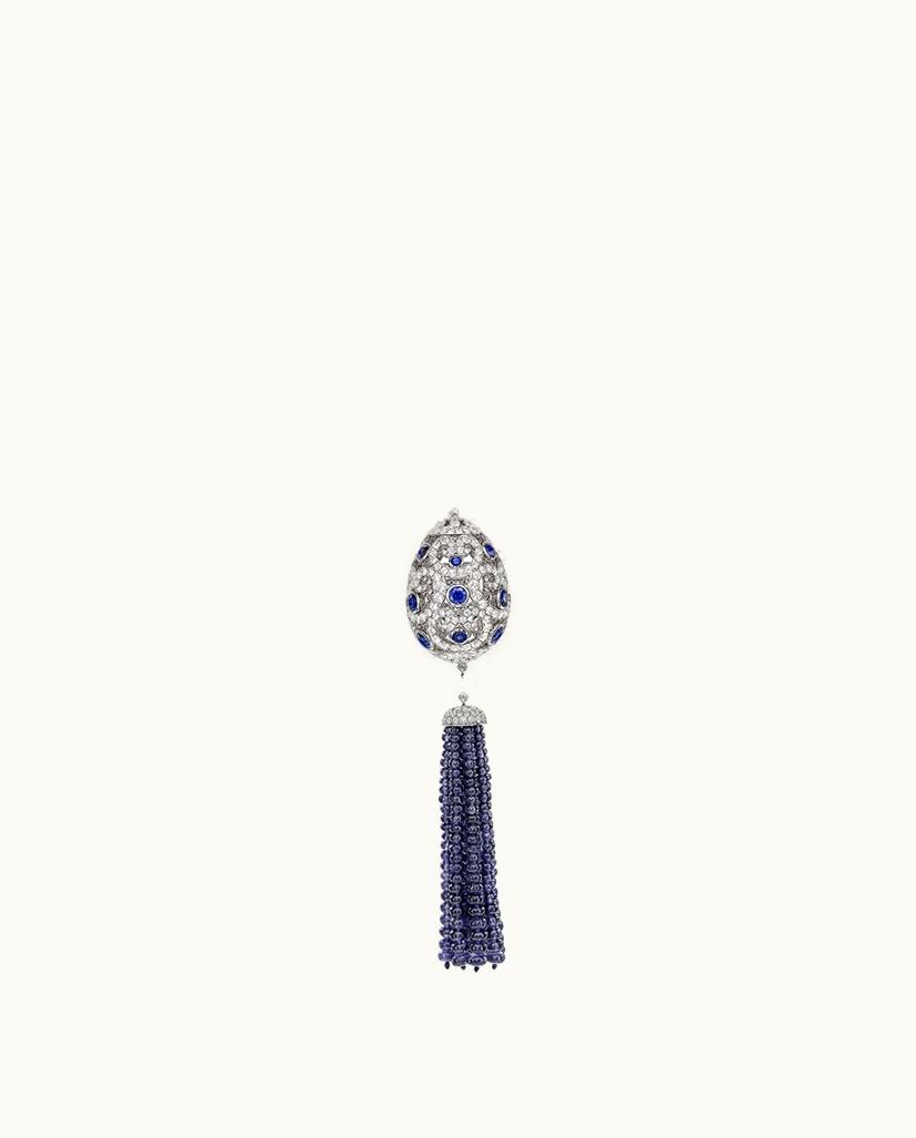Faberge Faberge Fabergé Imperial ImpéRatrice White Gold & Blue Sapphire Tassel Pendant