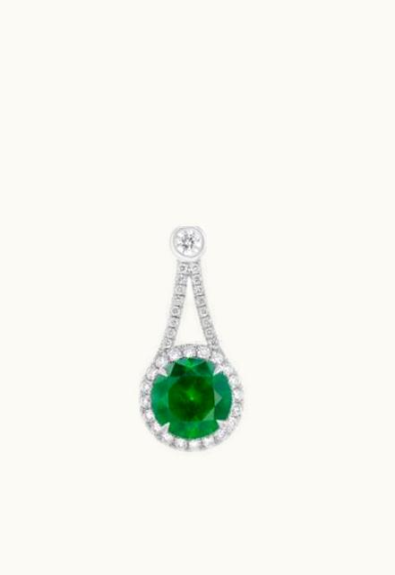 Faberge Faberge Colours Of Love Platinum 3.1Ct Round Cut Demantoid Garnet Pendant Set With Diamond Halo