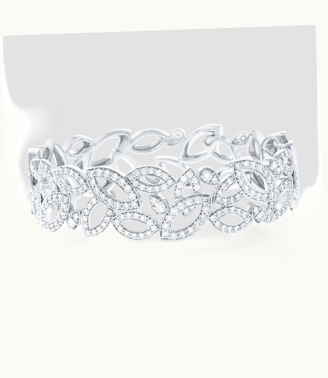 Harry Winston Harry Winston Lily Cluster Platinum Diamond Bangle Bracelet