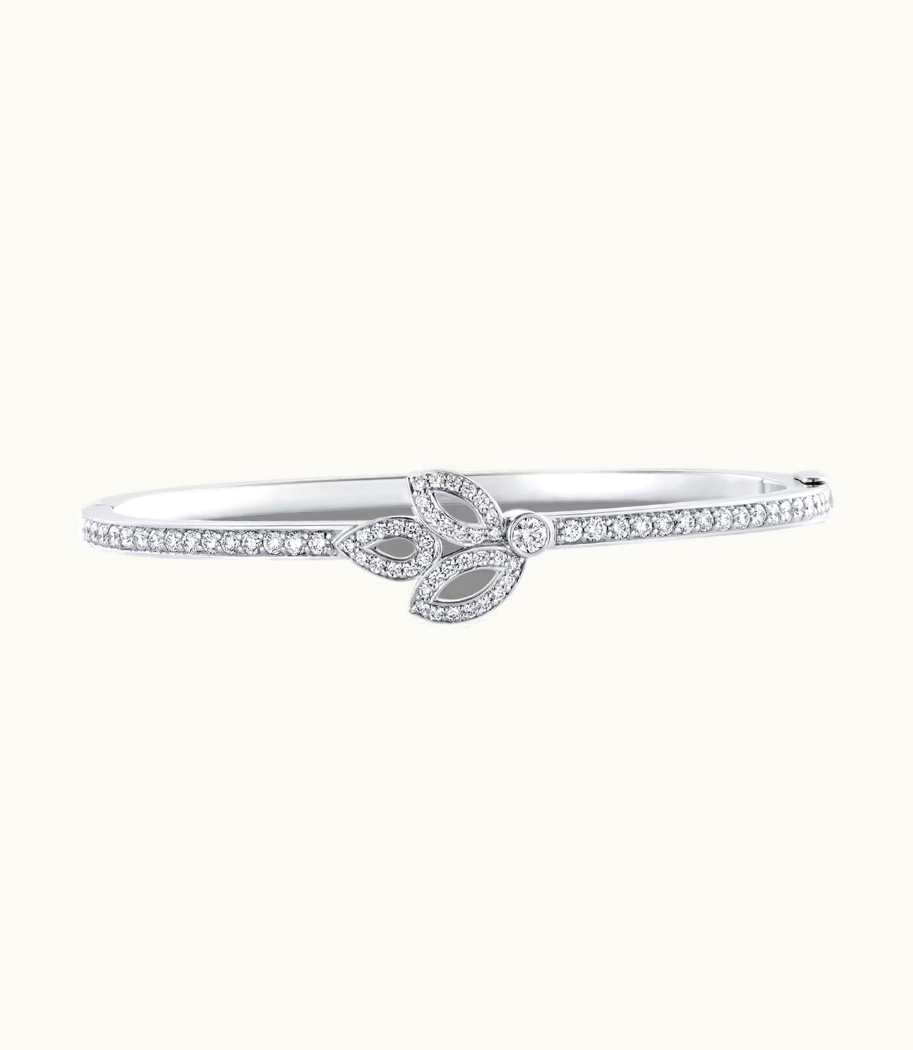 Harry Winston Harry Winston Lily Cluster Small Platinum Diamond Bangle Bracelet