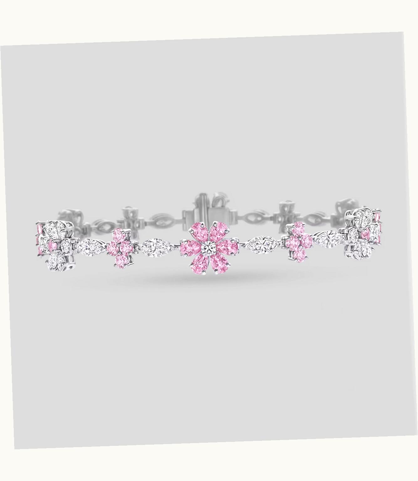 Harry Winston Harry Winston Forget-Me-Not Pink Sapphire And Diamond Bracelet