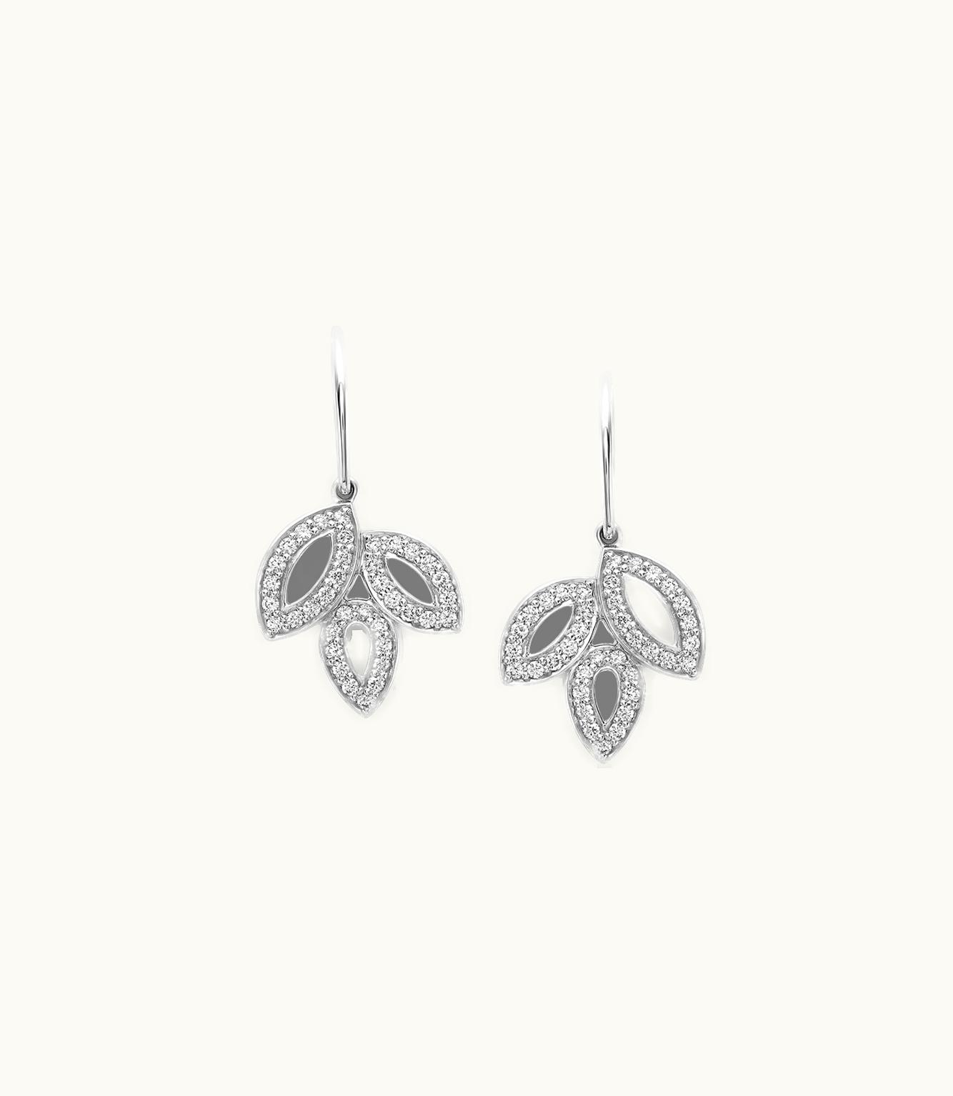 Harry Winston Harry Winston Lily Cluster Small Platinum Diamond Earrings On Wire