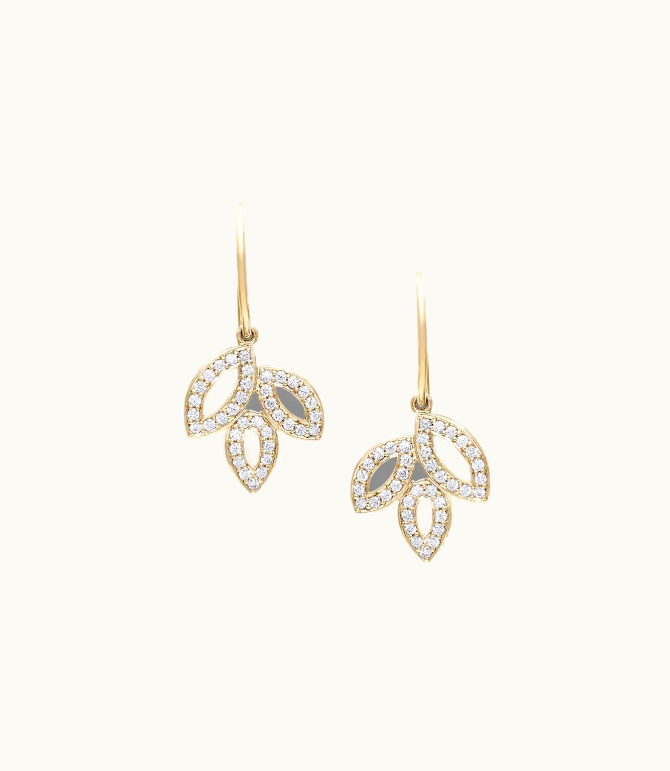Harry Winston Harry Winston Lily Cluster Small Yellow Gold Diamond Earrings On Wire