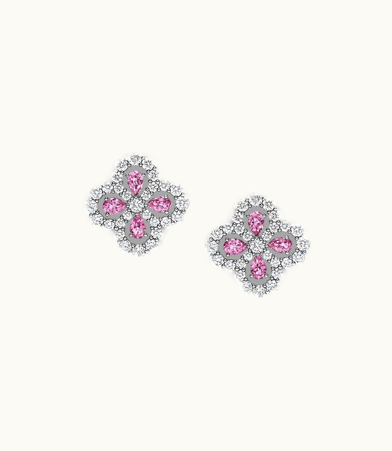 Harry Winston Harry Winston Diamond Loop Full Motif Pink Sapphire And Diamond Earrings