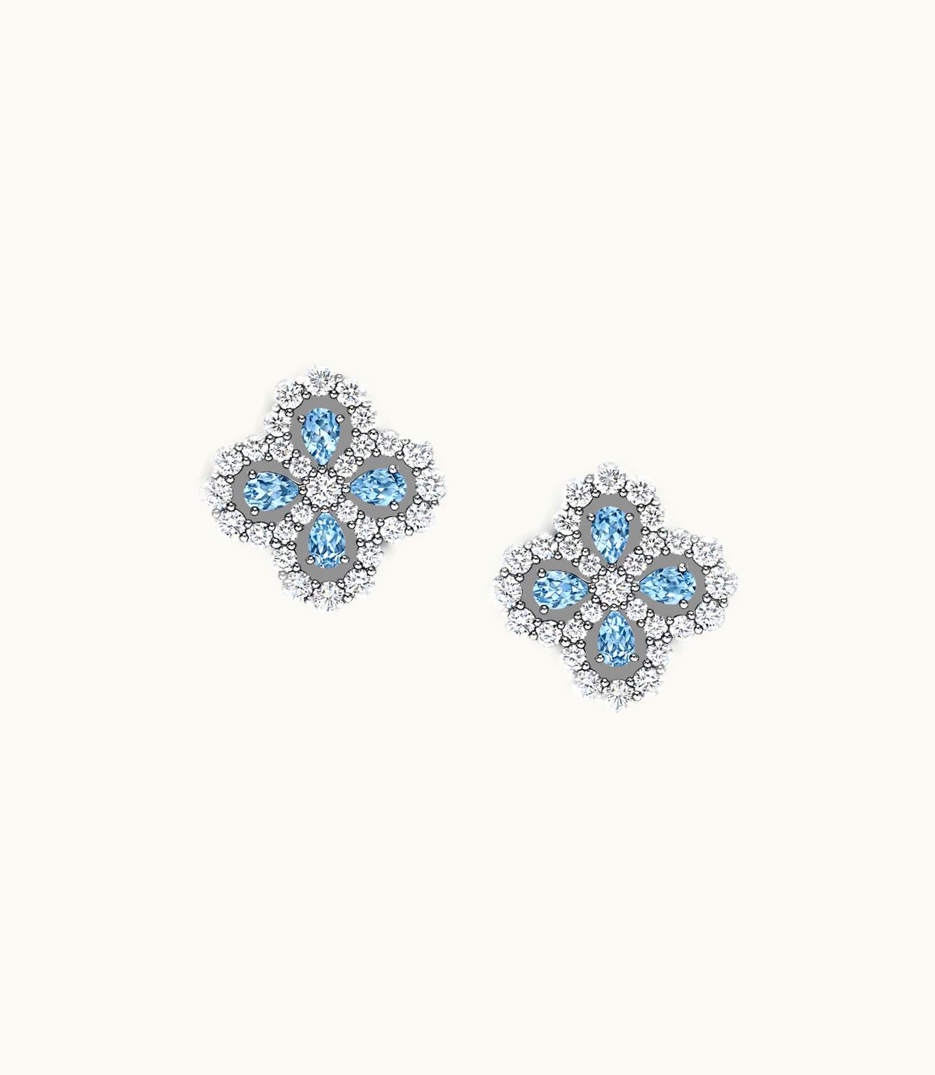 Harry Winston Harry Winston Diamond Loop Full Motif Aquamarine And Diamond Earrings