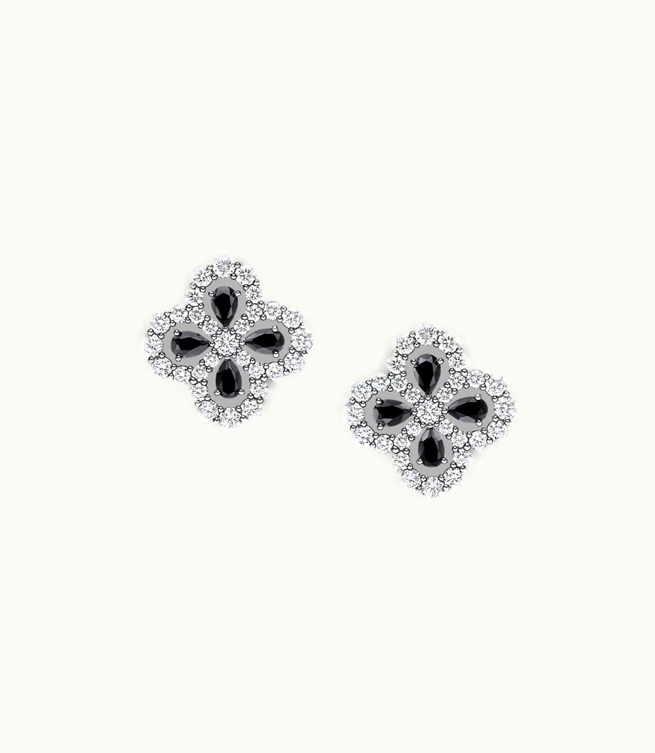 Harry Winston Harry Winston Diamond Loop Full Motif Black Spinel And Diamond Earrings