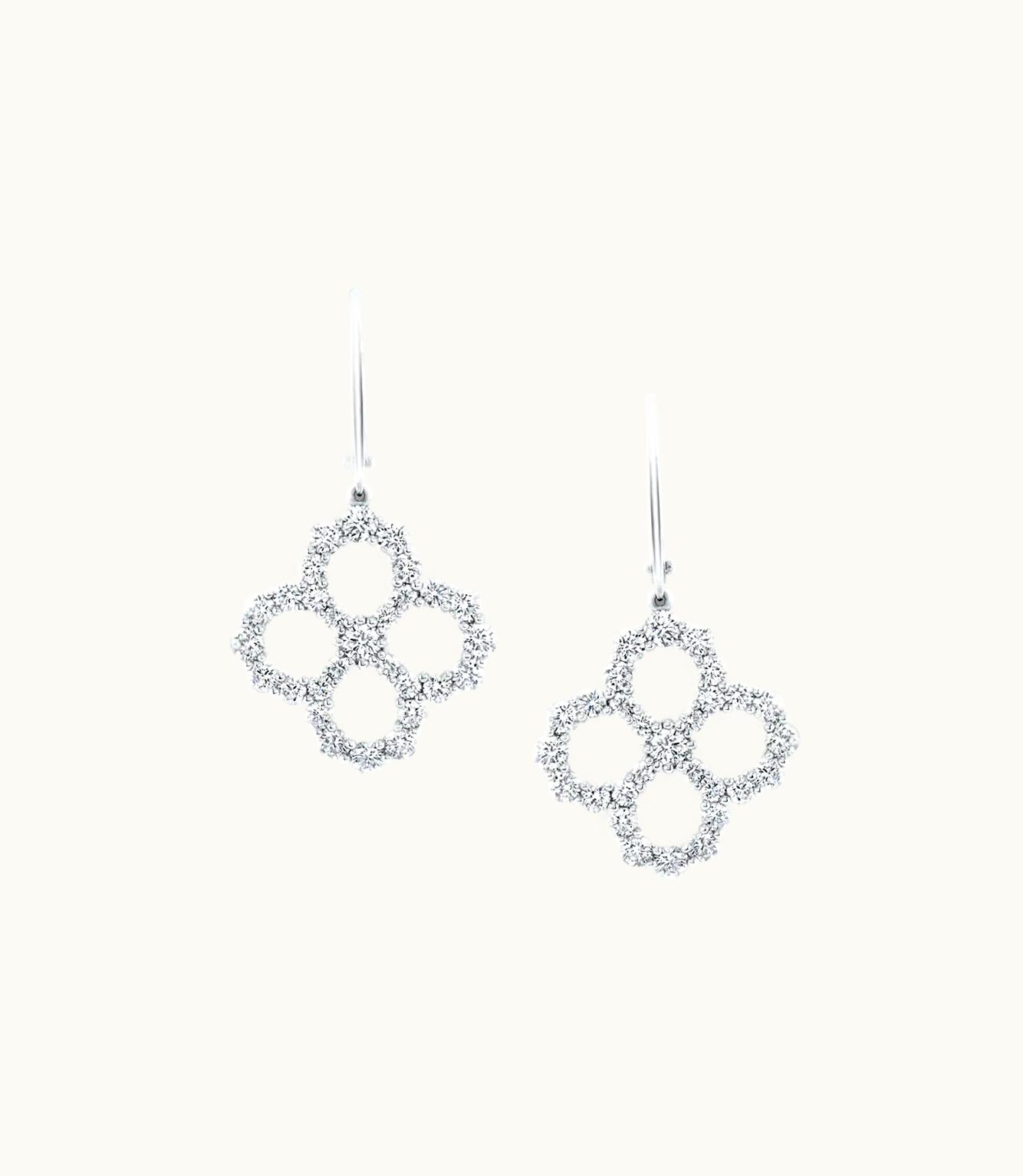 Harry Winston Harry Winston Diamond Loop Open Motif Diamond Earrings On Platinum Wire