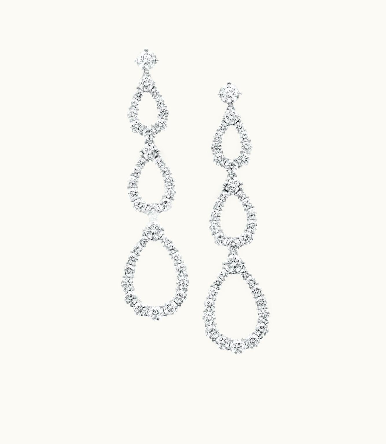 Harry Winston Harry Winston Diamond Loop Triple Diamond Loop Diamond Earrings