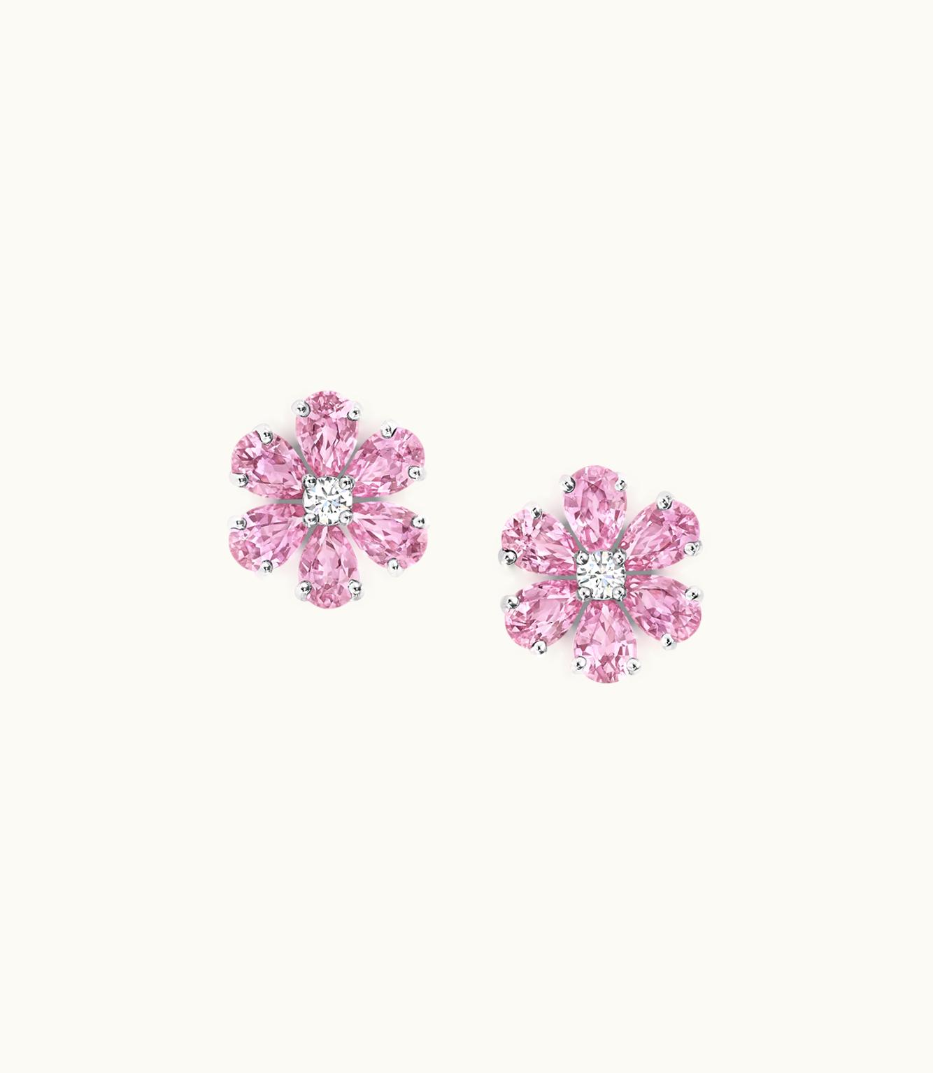 Harry Winston Harry Winston Forget-Me-Not Pink Sapphire And Diamond Earrings
