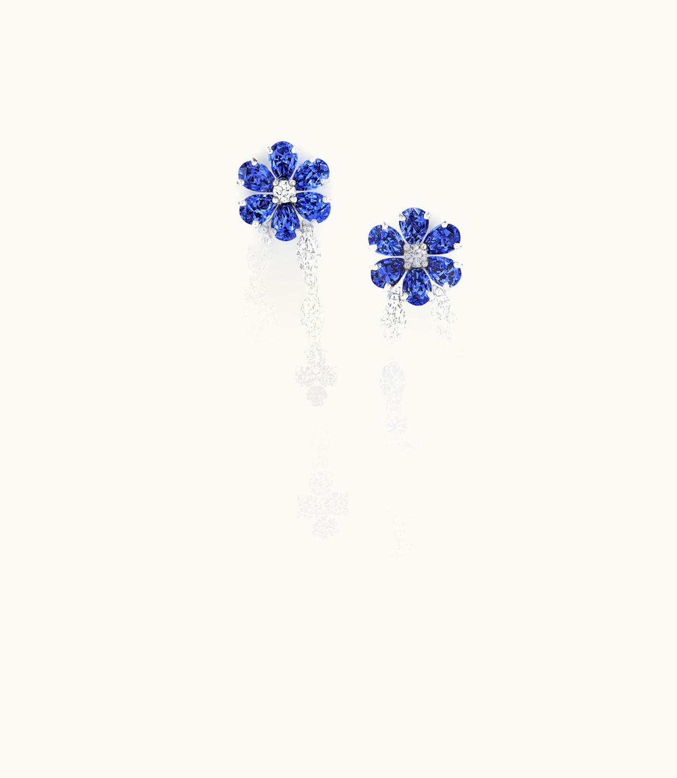 Harry Winston Harry Winston Forget-Me-Not Sapphire And Diamond Drop Earrings