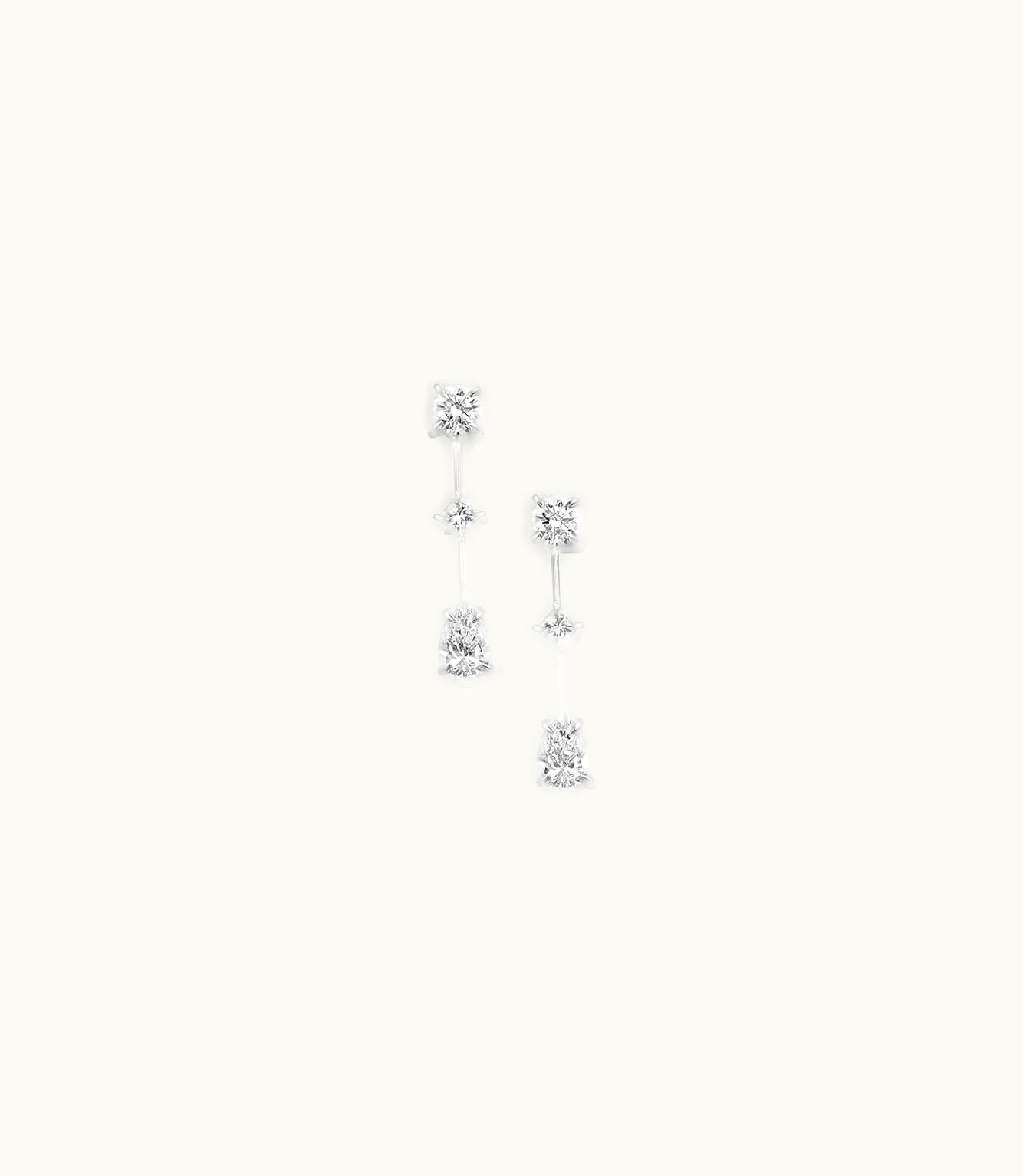 Harry Winston Harry Winston Round Brilliant Princess-Cut And Pear-Shaped Cascading Diamond Earrings