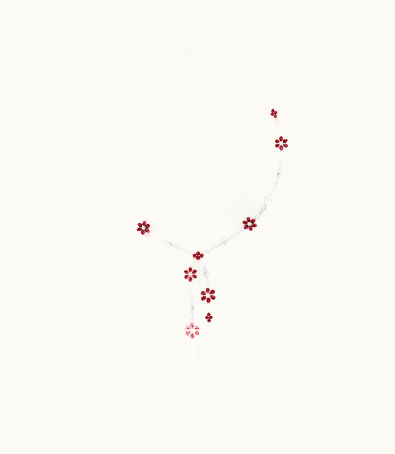 Harry Winston Harry Winston Forget-Me-Not Ruby And Diamond Lariat Necklace